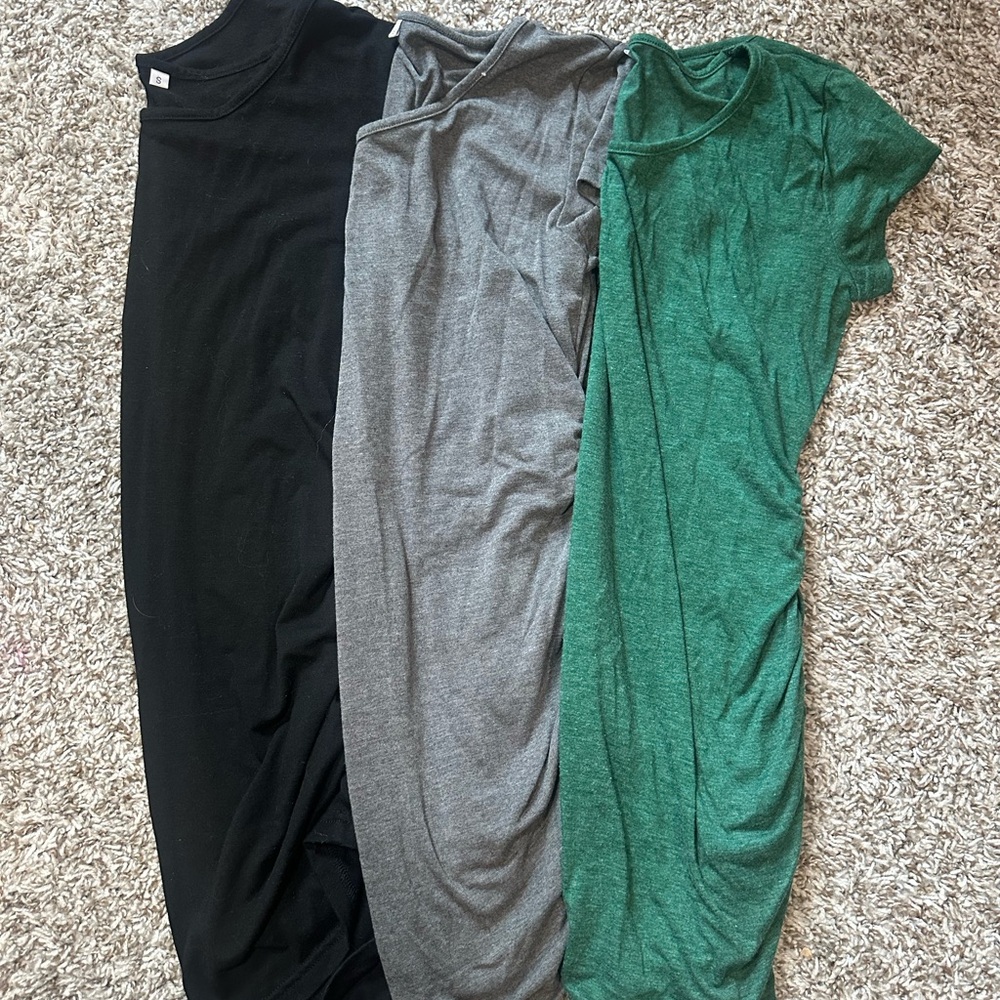 Temu MATERNITY shirts- Black, Gray, Green